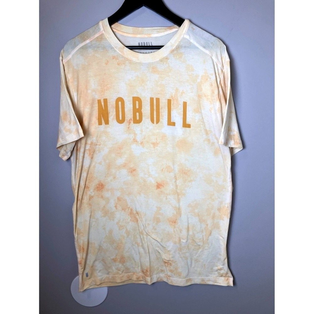 NOBULL Women's Yellow Tie Dye Tee Shirt Size Large Work‎ Out Training